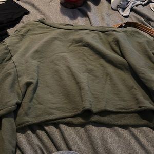 Green fashion nova cropped sweatshirt